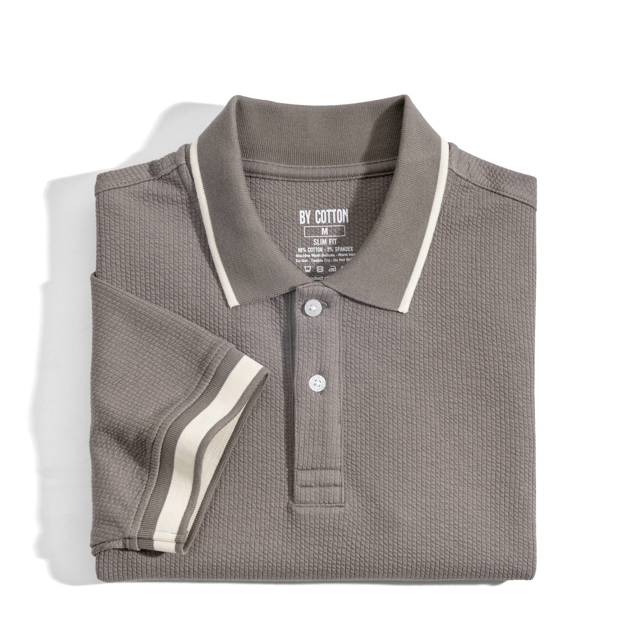 Áo Thun Polo Nam By Cotton Gân Nâu