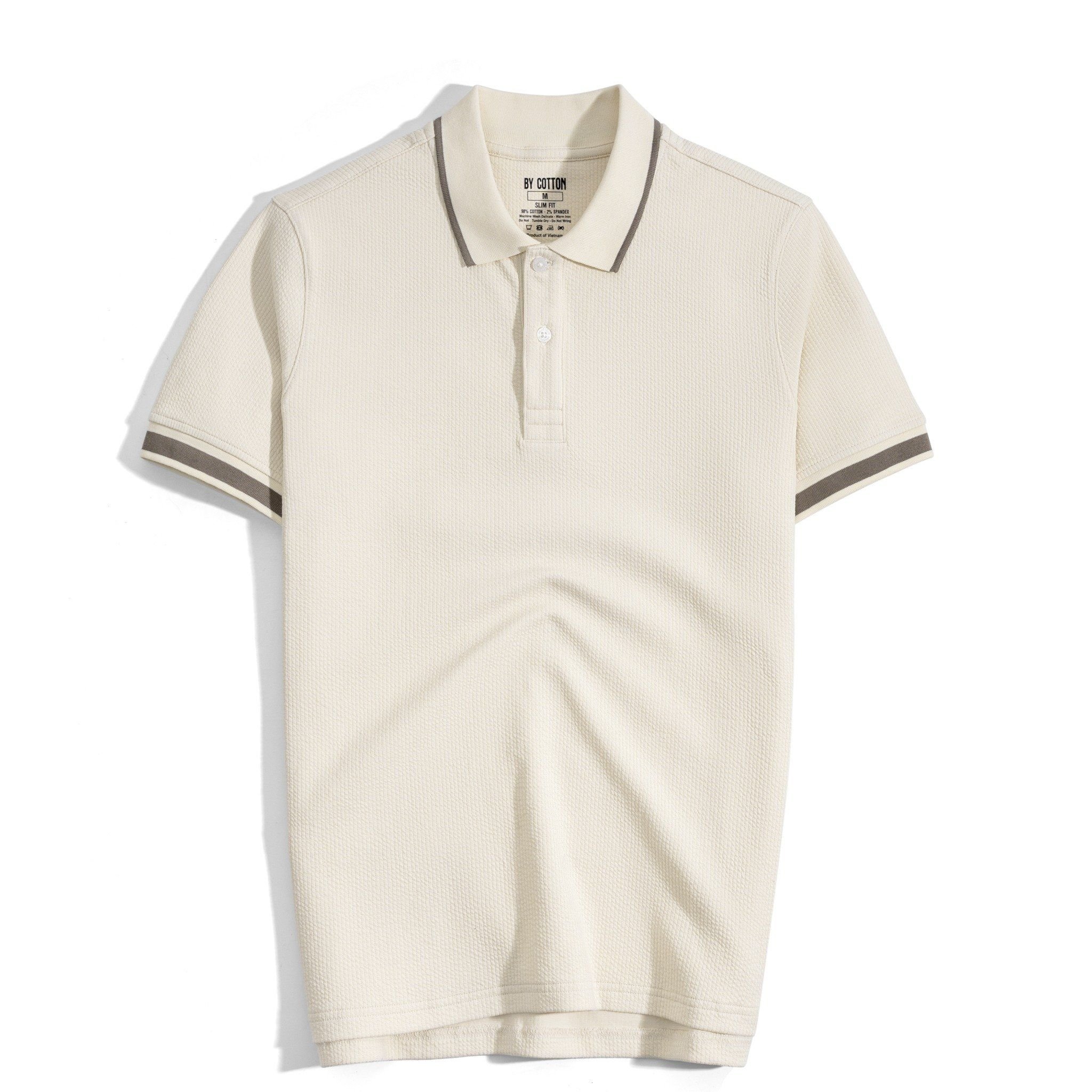 Áo Thun Polo Nam By Cotton Gân Kem