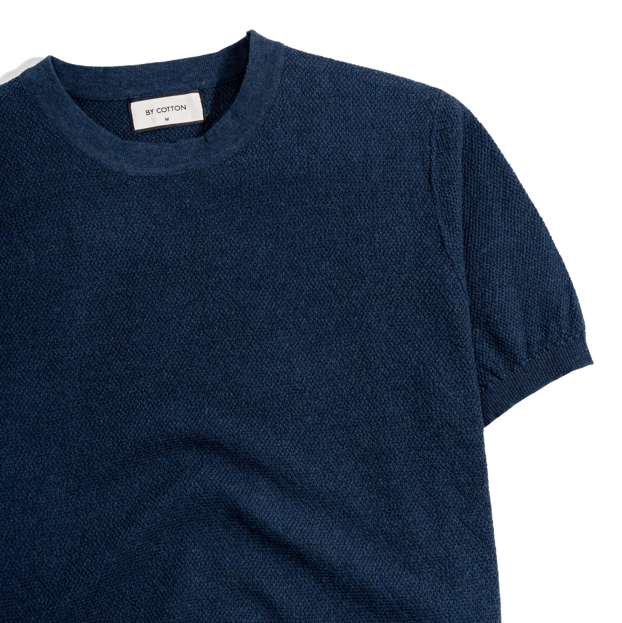 ÁO THUN CỔ TRÒN DỆT KIM XANH ĐEN