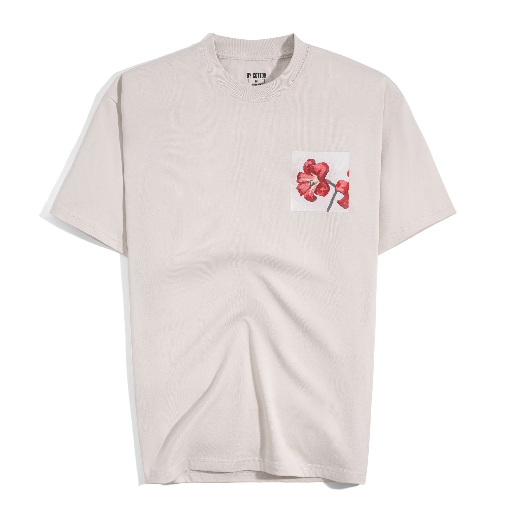 Áo Thun Cổ Tròn Regular Be In Decal Hoa