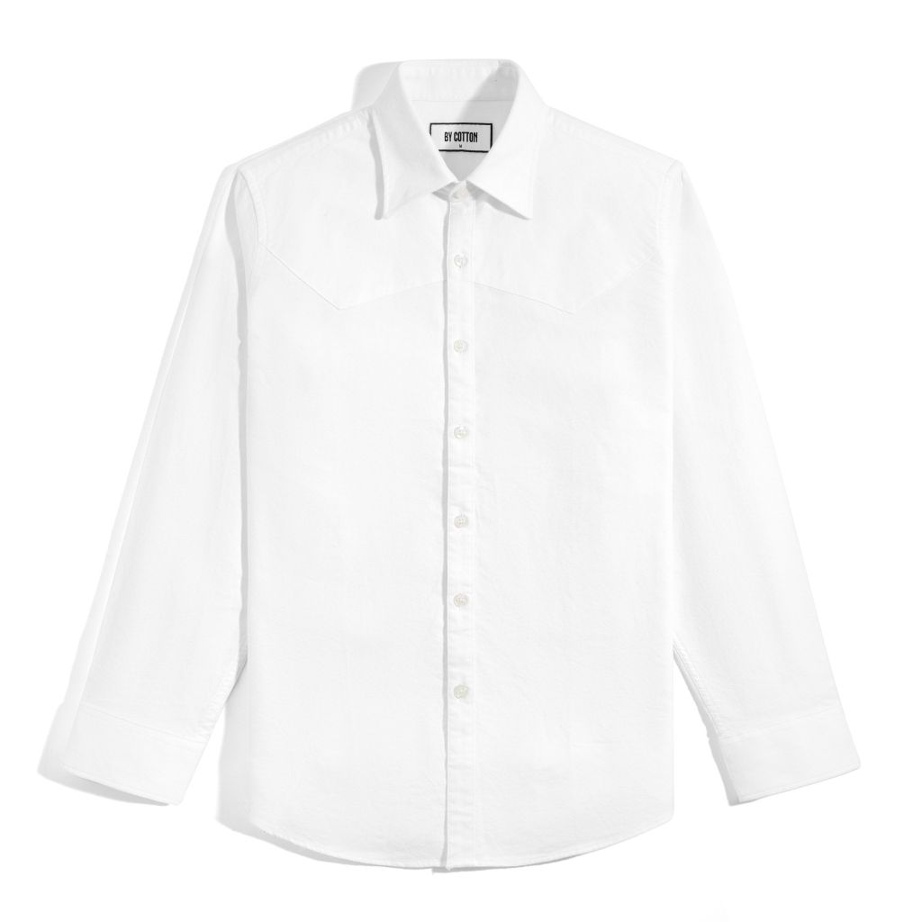 Áo Sơ Mi Nam Oxford Trắng Phối Đô