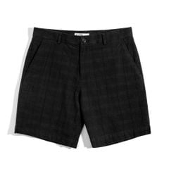 Quần Short Linen Sọc - Đen