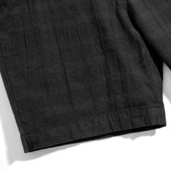 Quần Short Linen Sọc - Đen