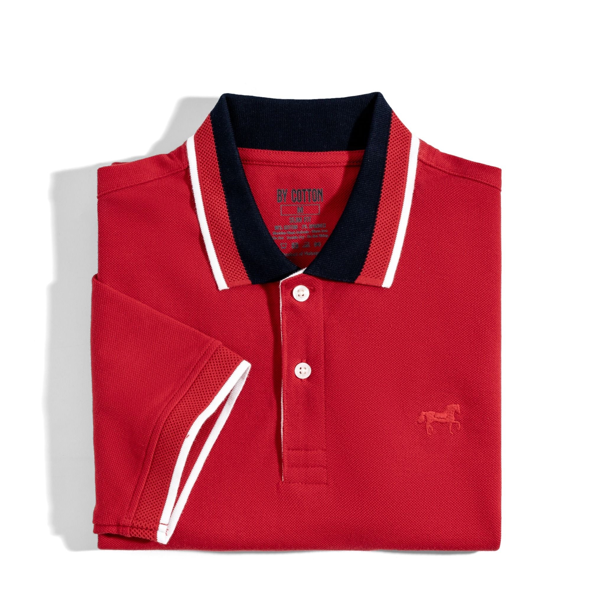 Áo Thun Polo Pique 2.0 Đỏ Thêu Logo