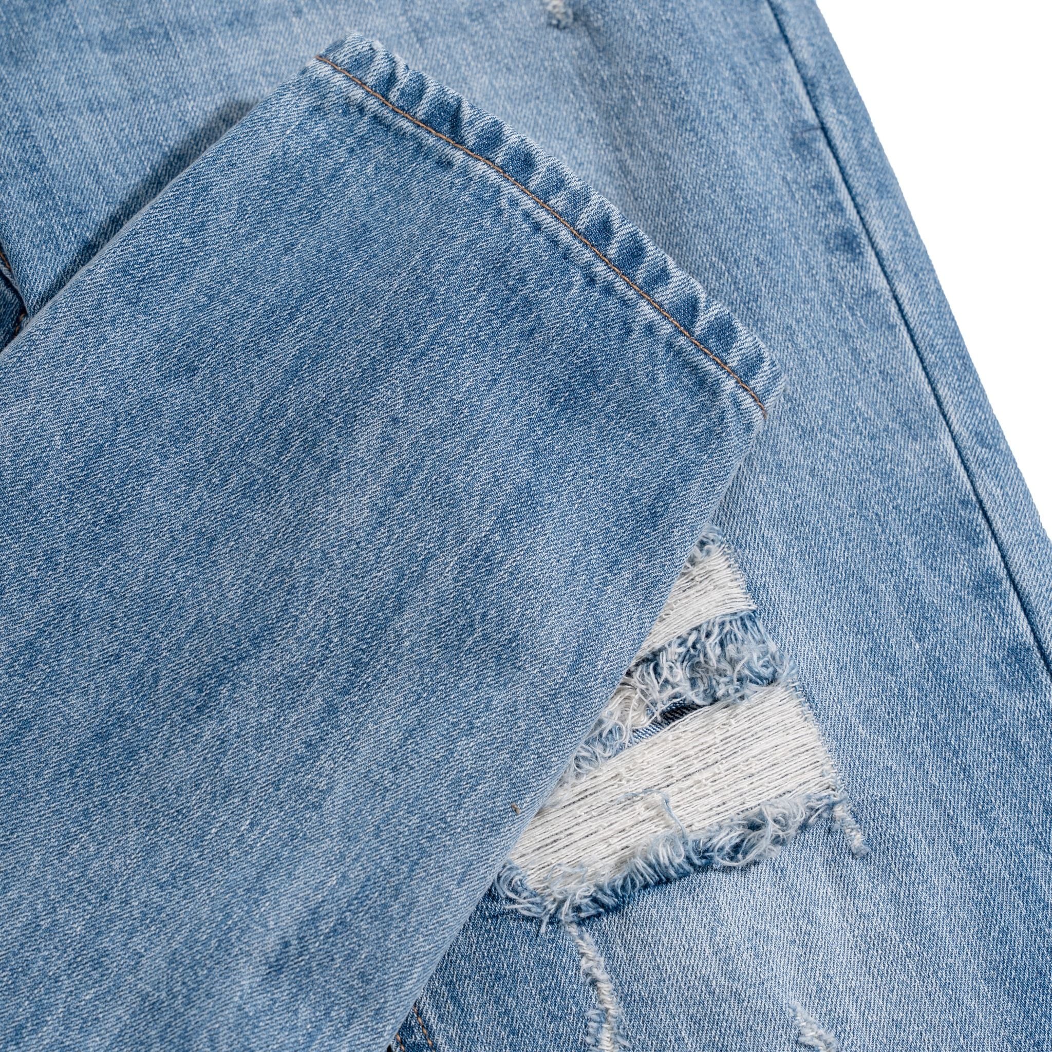 Jeans Regular Xanh Đậm Rách 2025