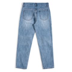Jeans Regular Xanh Đậm Rách 2025