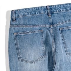 Jeans Regular Xanh Đậm Rách 2025