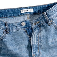 Jeans Regular Xanh Đậm Rách 2025
