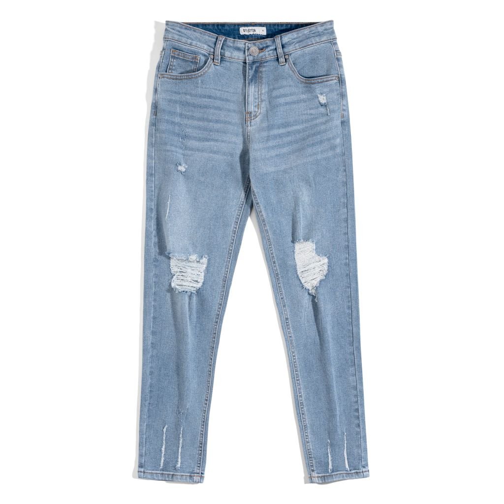 Jeans Basic Light Blue Rách 2025
