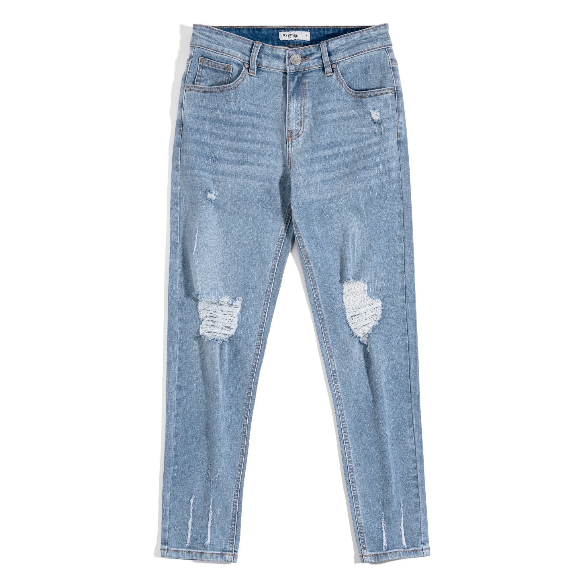 Jeans Basic Light Blue Rách 2025