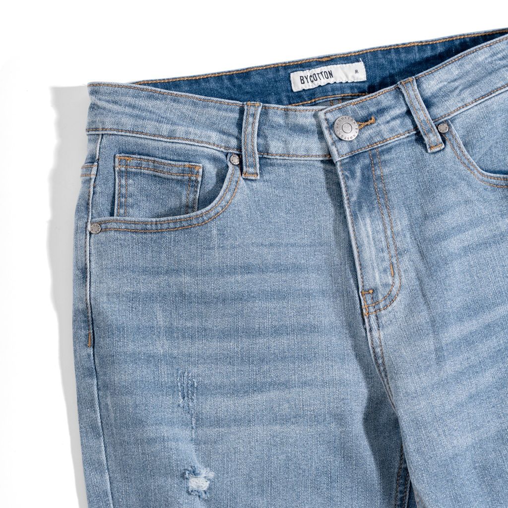 Jeans Basic Light Blue Rách 2025
