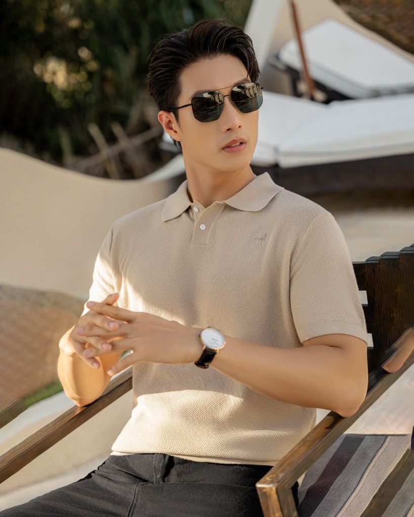Áo Polo Dệt Kim Cao Cấp Be SS2