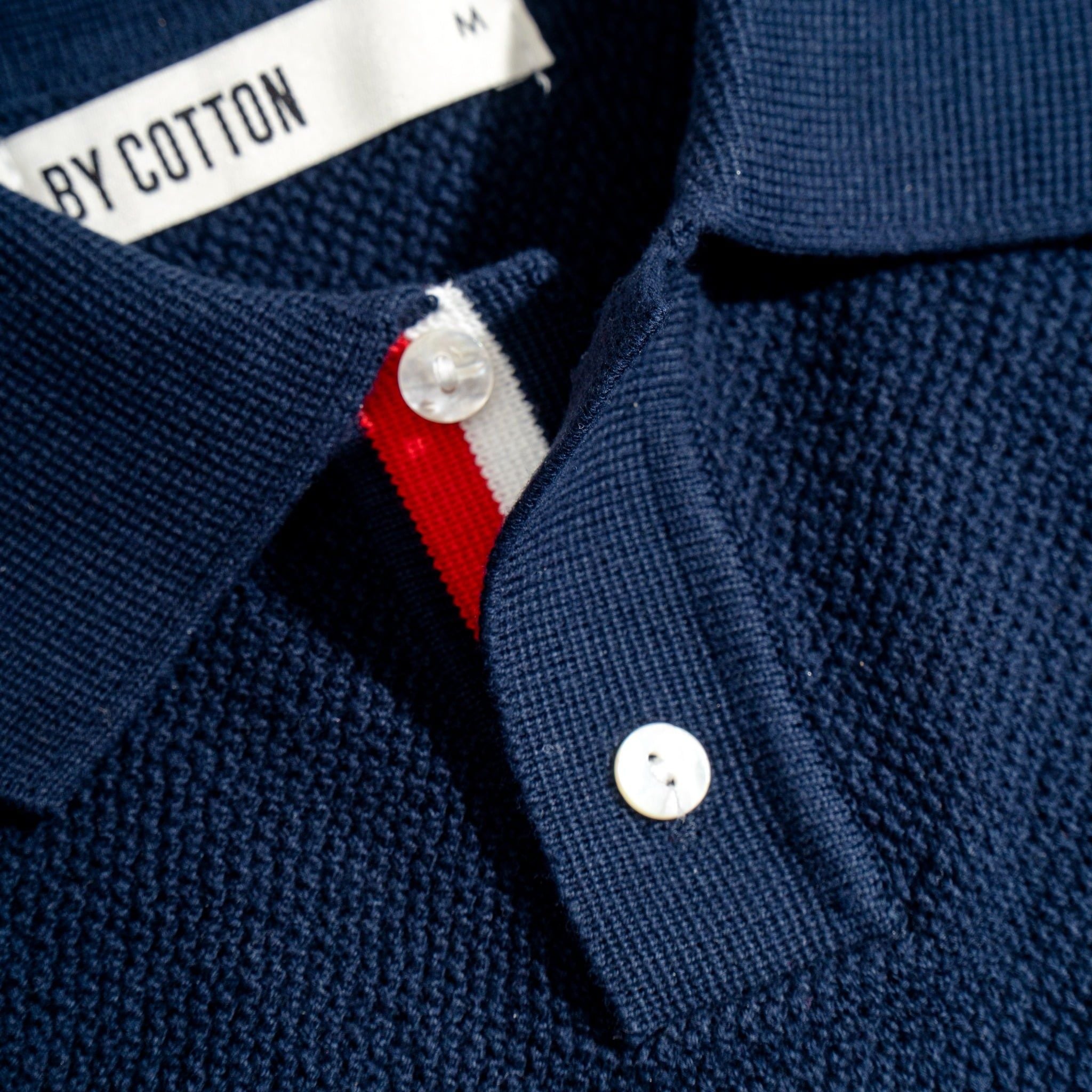 Áo Thun Polo Dệt Kim Cao Cấp - Xanh Đen Sọc 3 Màu