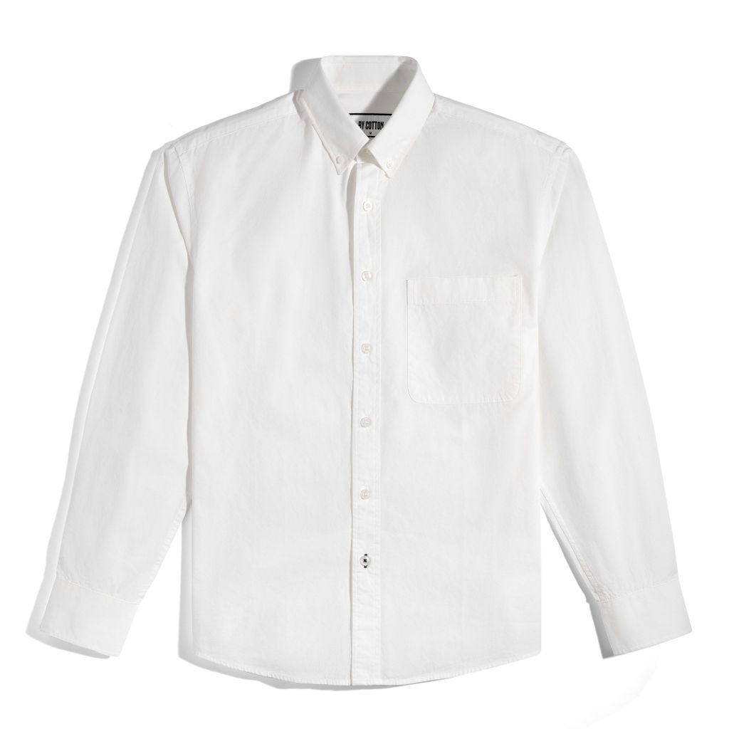 Áo Sơ Mi Nam Tay Dài Paper Cotton Màu Trắng