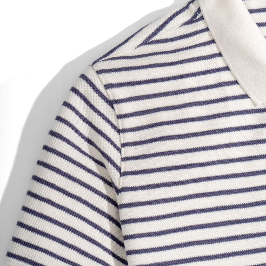 NAVY CREAM MINI STRIPES POLO