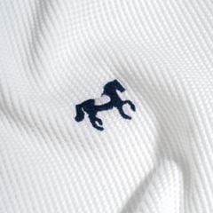 Áo Thun Polo Waffle Trắng Thêu Ngựa