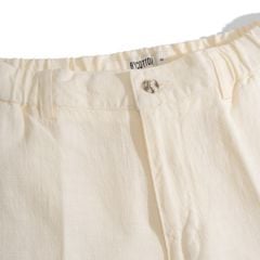 Quần Linen Dài Form Ống Đứng Màu Kem 2025