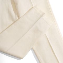 Quần Linen Dài Form Ống Đứng Màu Kem 2025