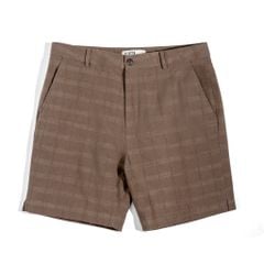 Quần Short Linen Sọc - Nâu