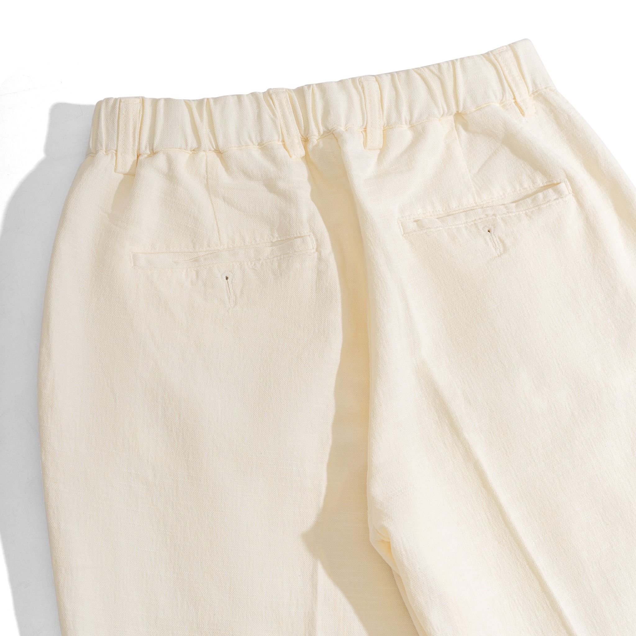 Quần Linen Dài Form Ống Đứng Màu Kem 2025