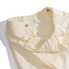 Quần Linen Dài Form Ống Đứng Màu Kem 2025
