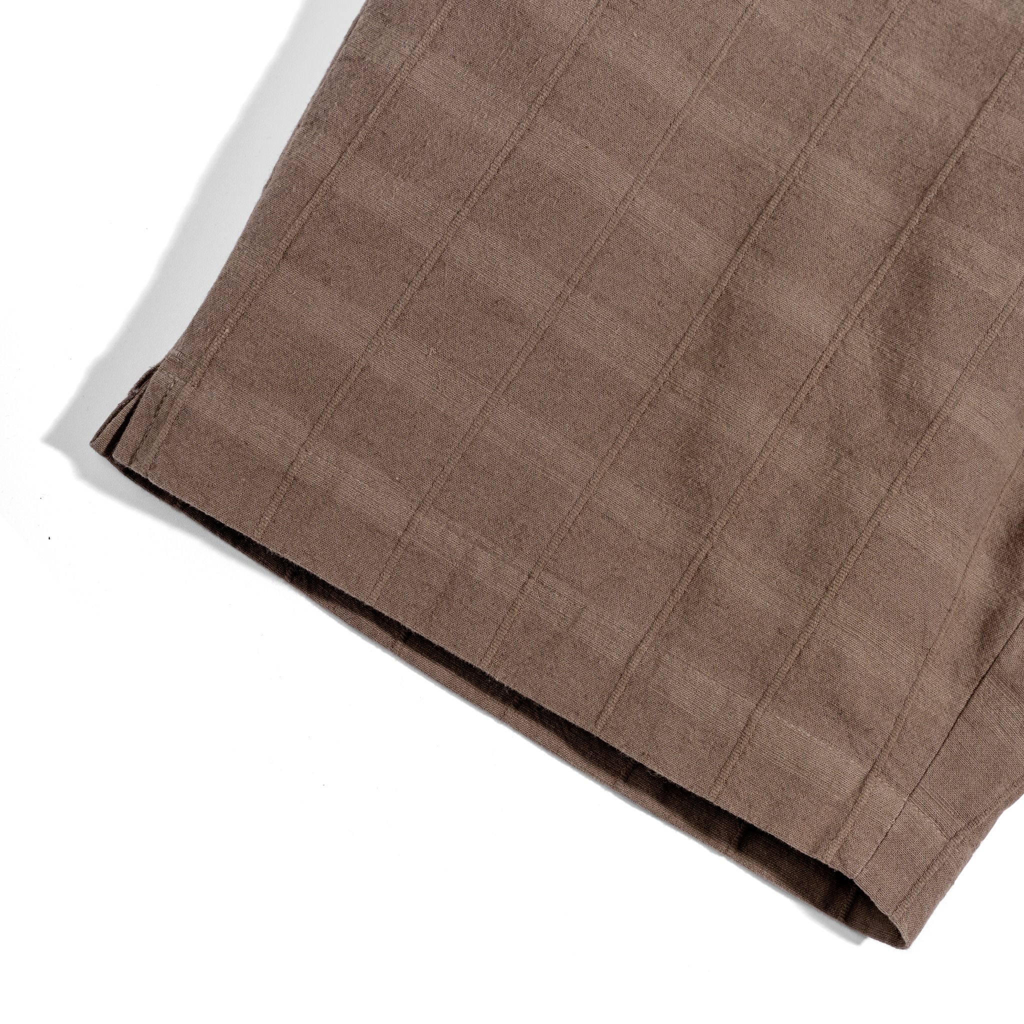 Quần Short Linen Sọc - Nâu