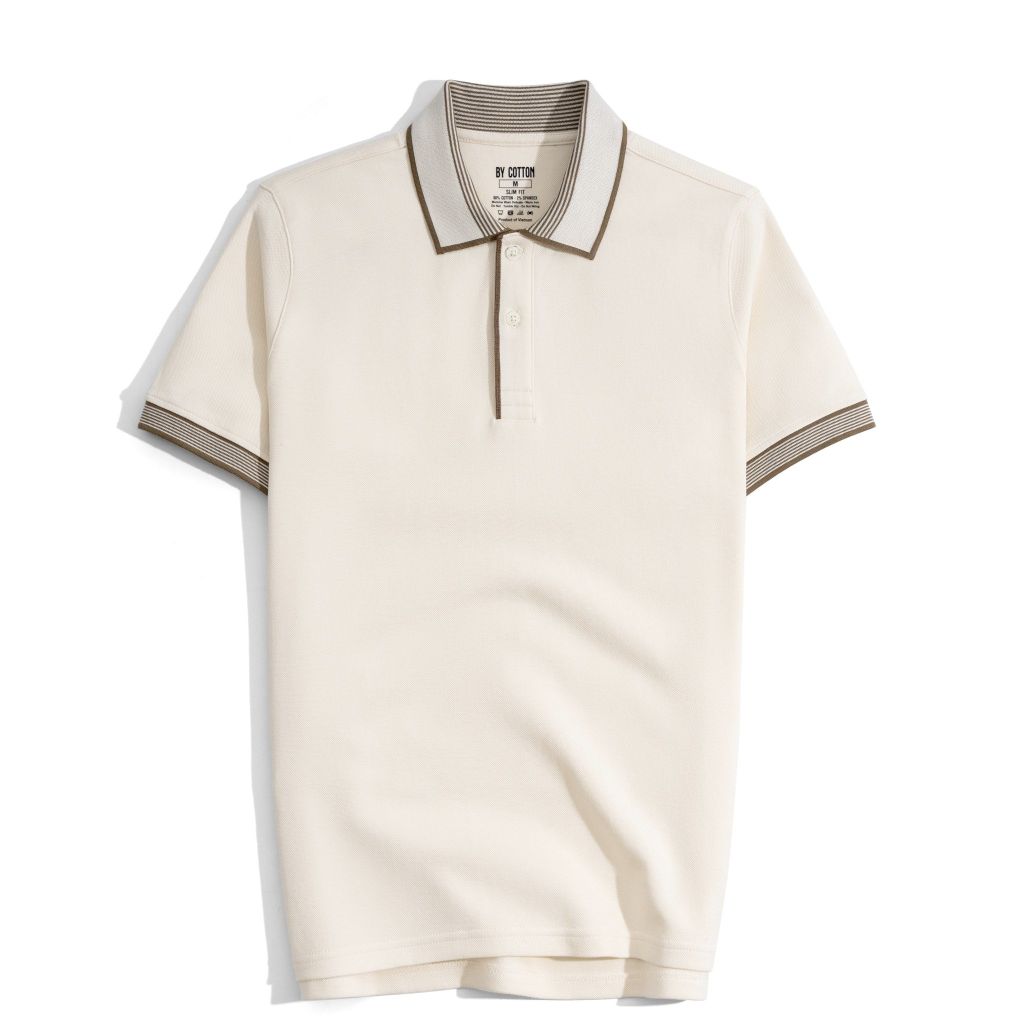 Áo Thun Polo 2Layer Be - Viền Bo