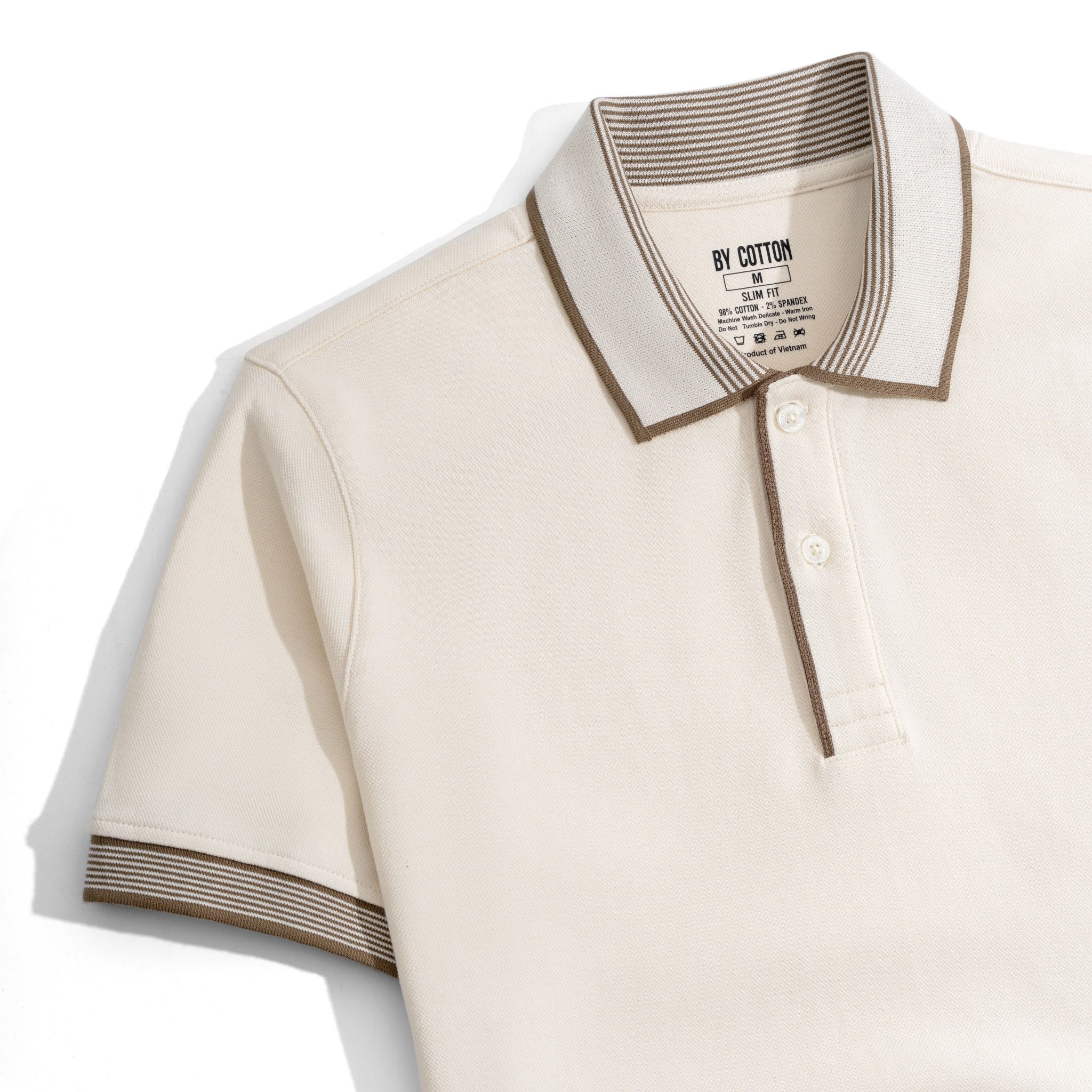 Áo Thun Polo 2Layer Be - Viền Bo