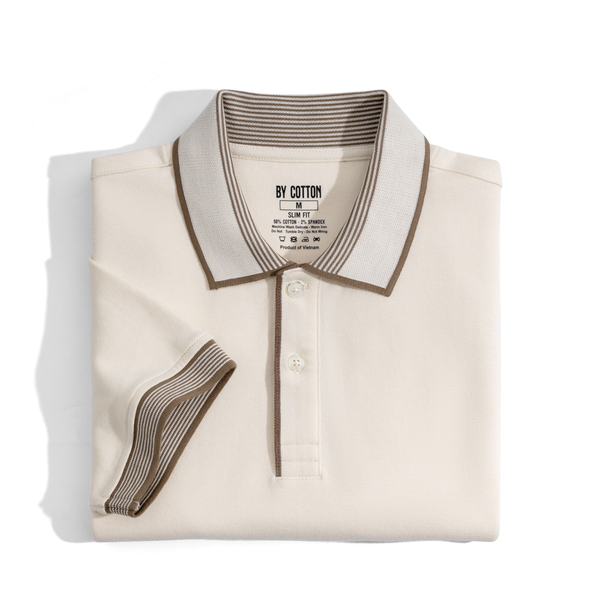 Áo Thun Polo 2Layer Be - Viền Bo