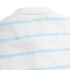 Áo Thun Polo Pique 2.0 Trắng In Sọc Xanh Dương