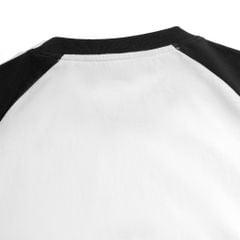 Áo Thun Cổ Tròn Raglan Slimfit Thêu Cá Heo - Màu Trắng