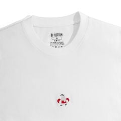 Áo Thun Cổ Tròn Slimfit Thêu Chim Cánh Cụt - Màu Trắng