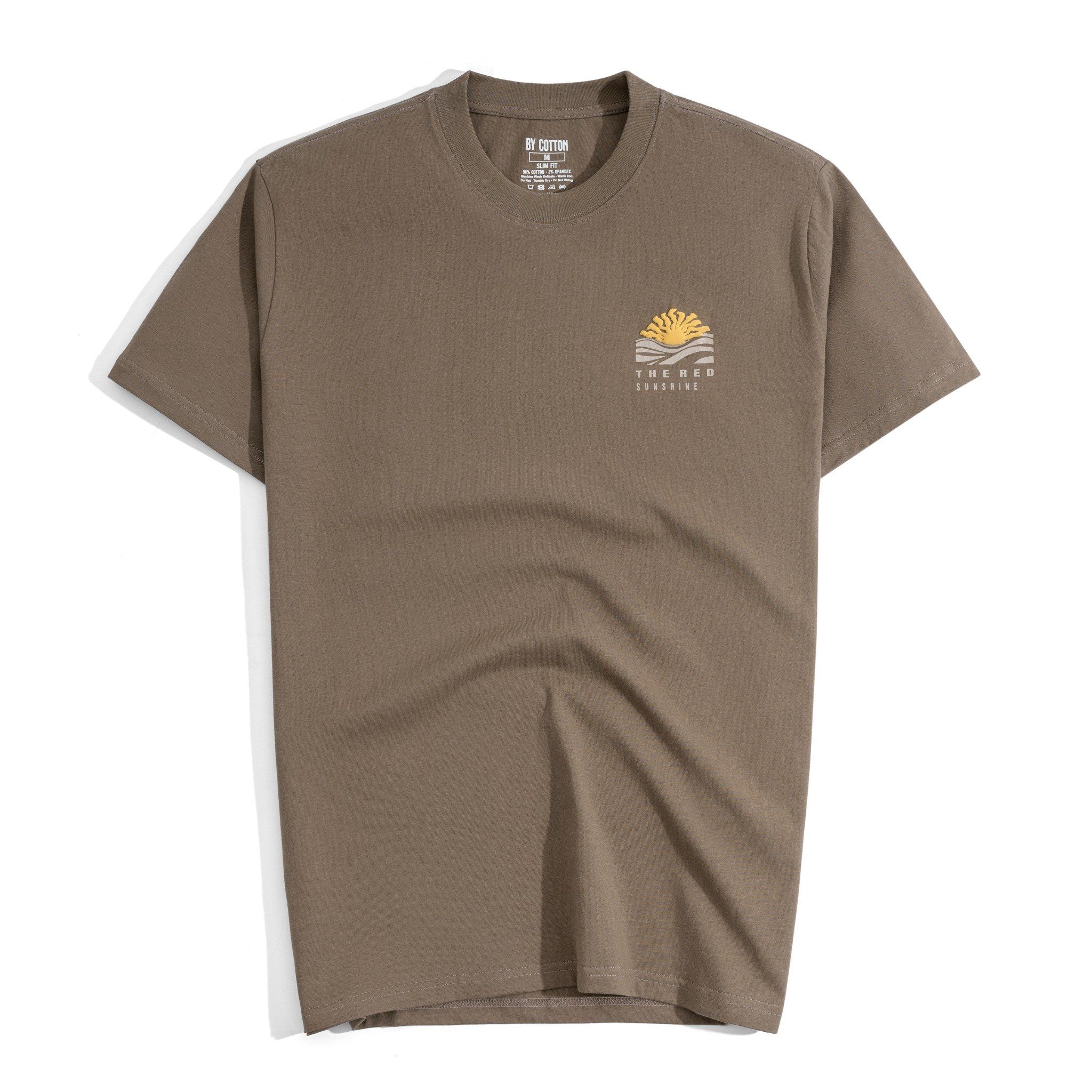 Áo Thun Cổ Tròn Slimfit In Sunshine - Màu Nâu
