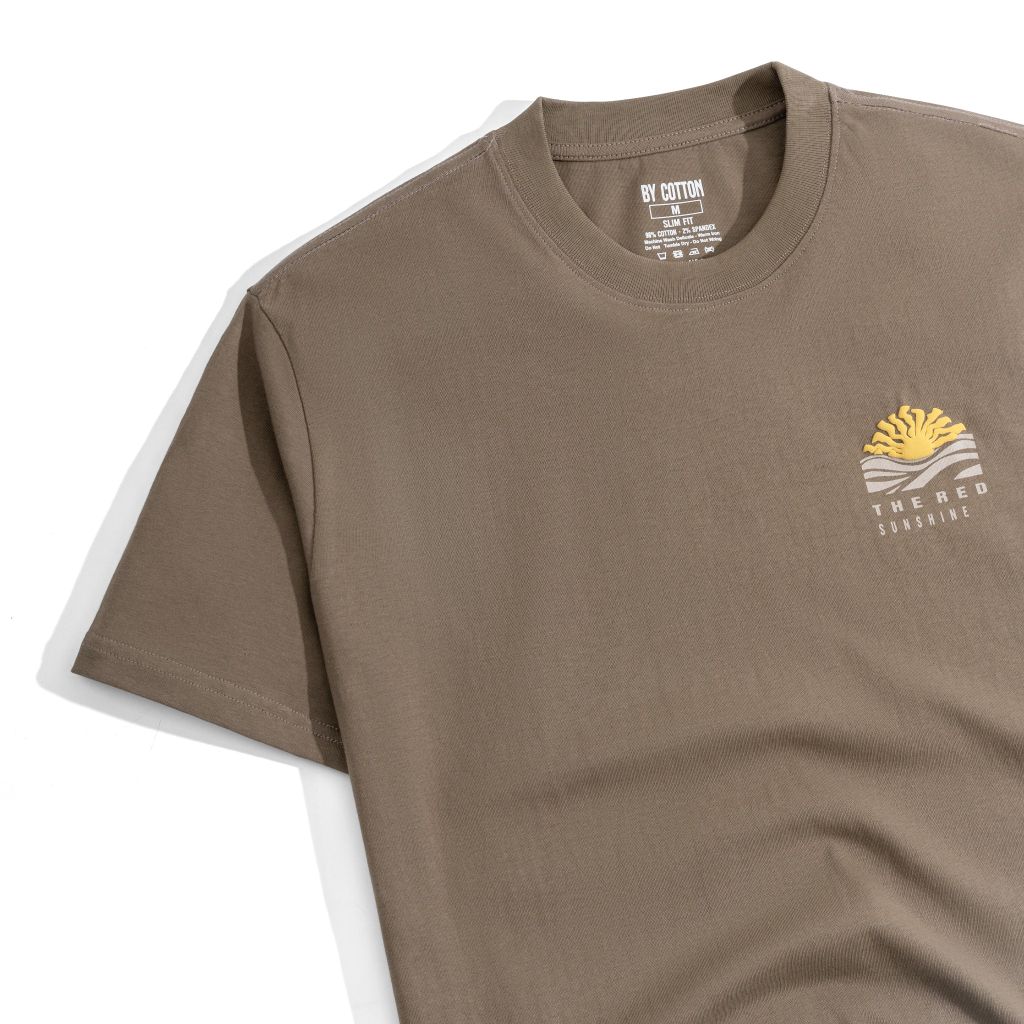 Áo Thun Cổ Tròn Slimfit In Sunshine - Màu Nâu