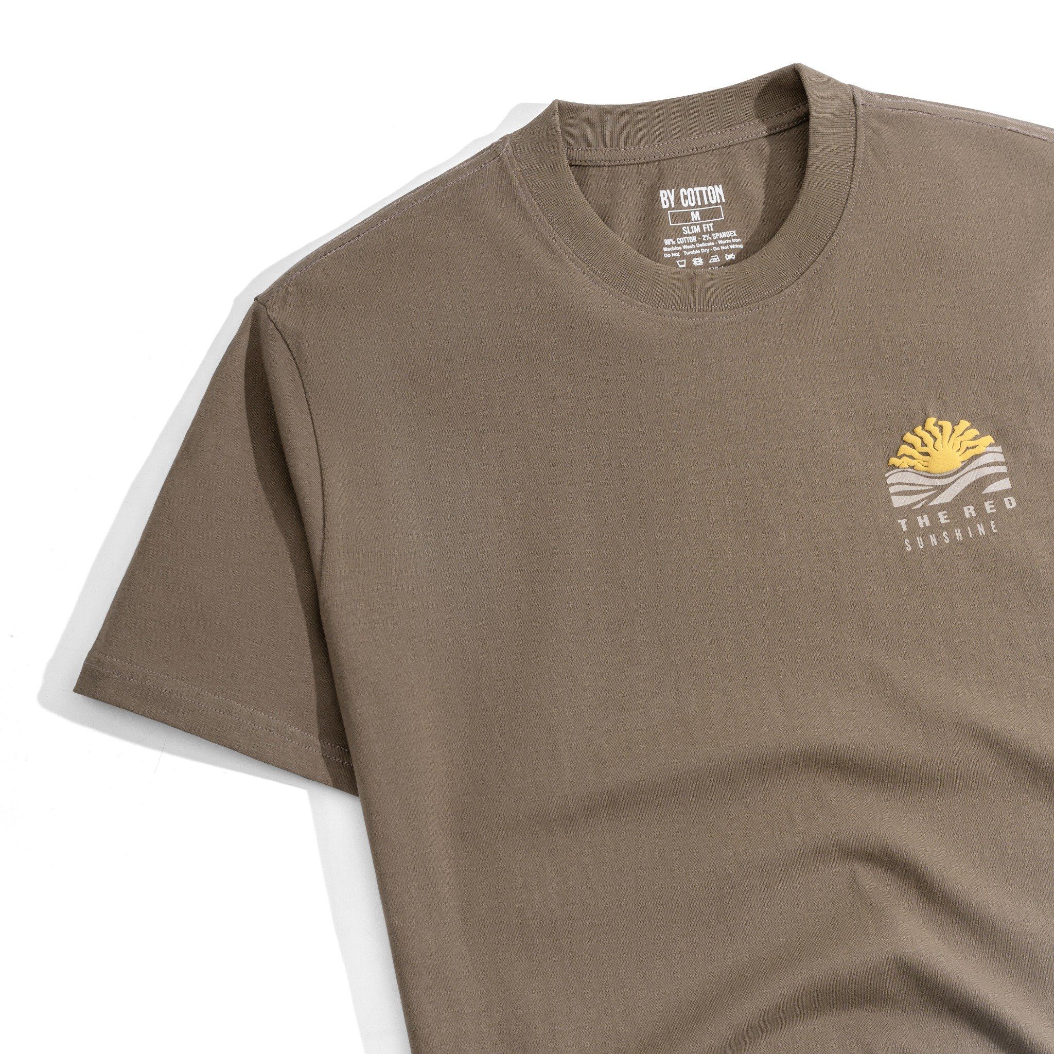 Áo Thun Cổ Tròn Slimfit In Sunshine - Màu Nâu
