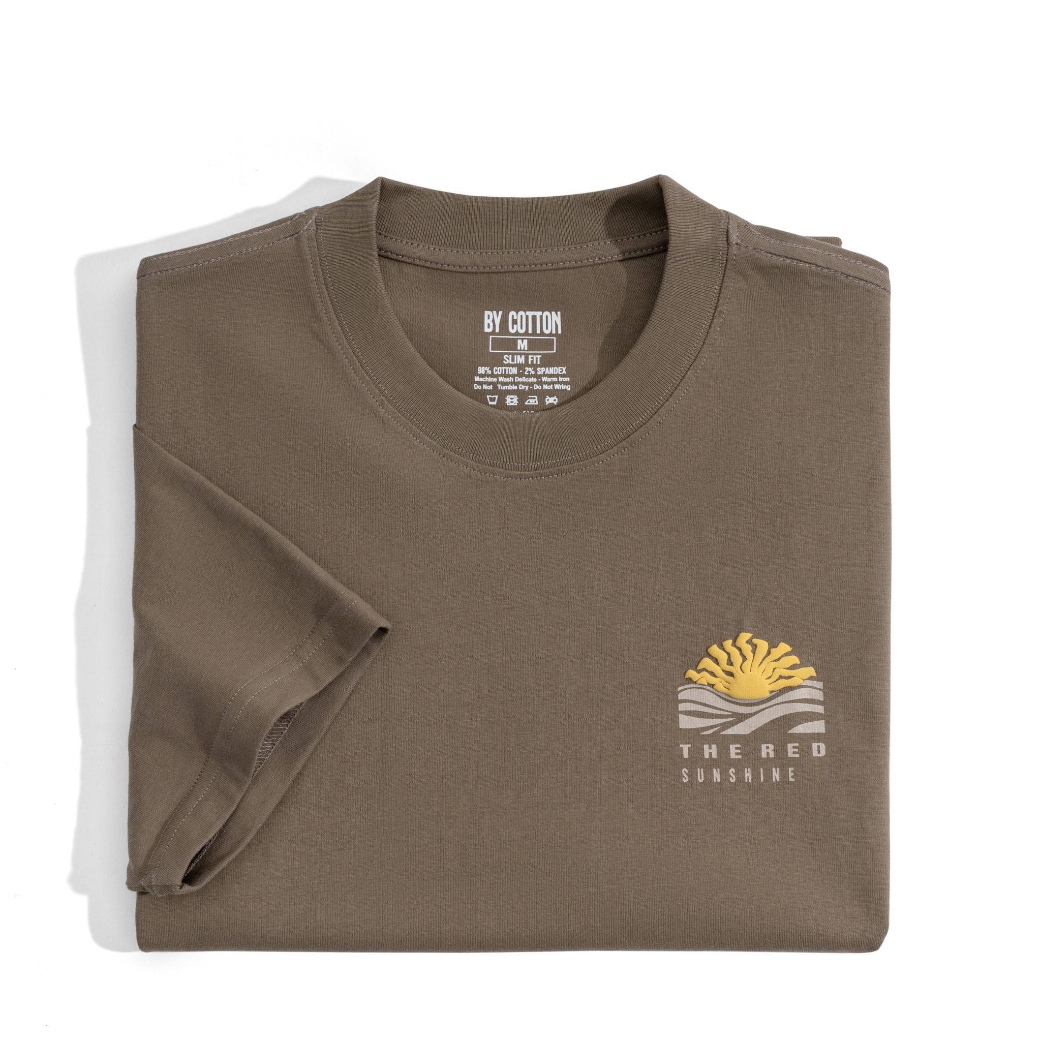 Áo Thun Cổ Tròn Slimfit In Sunshine - Màu Nâu