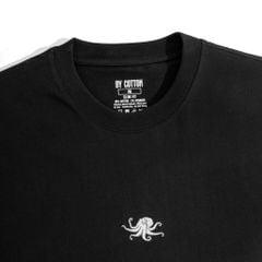 Áo Thun Cổ Tròn Slimfit Thêu Bạch Tuộc - Màu Đen