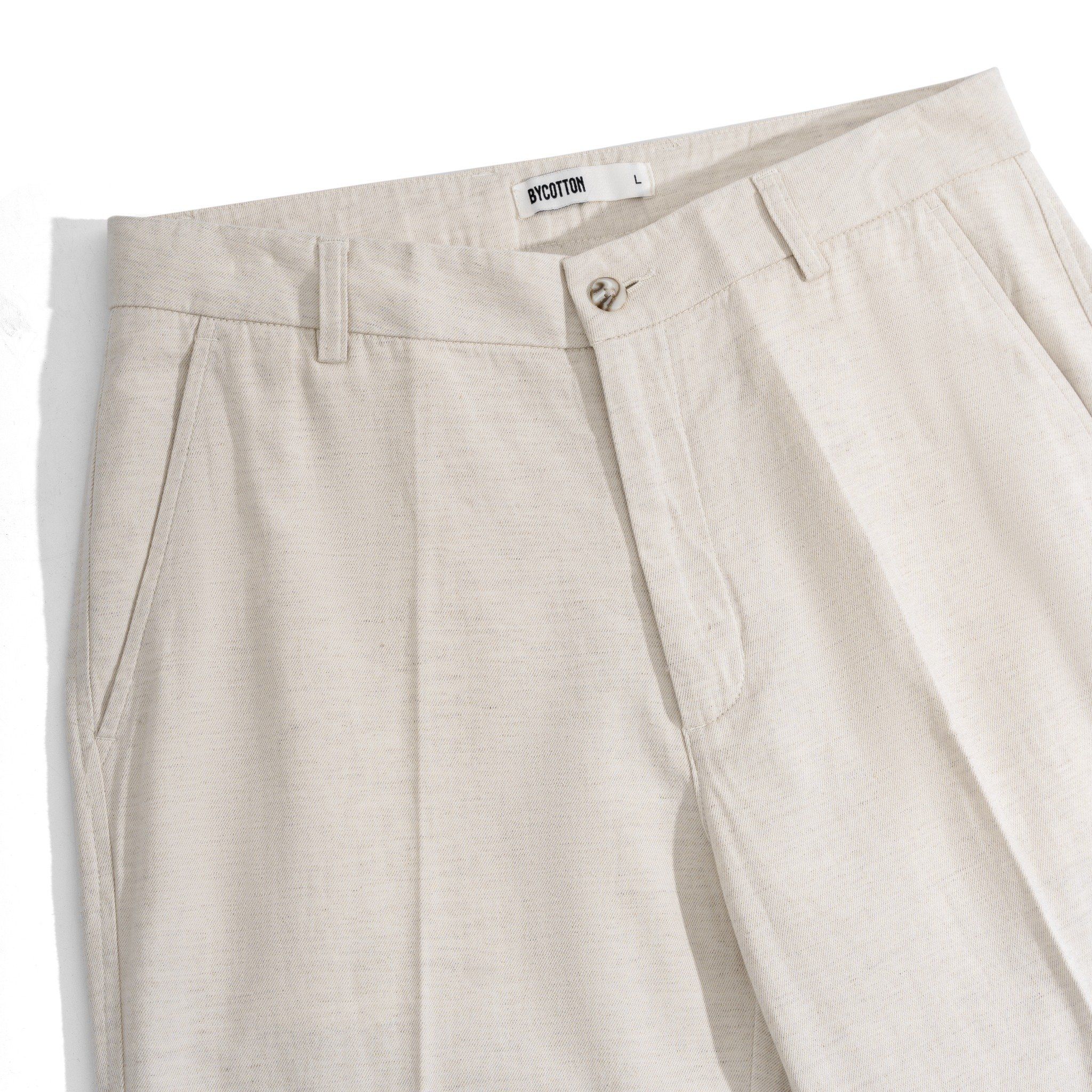 Quần Linen Dài Form Ống Đứng - Màu Nâu Nhạt