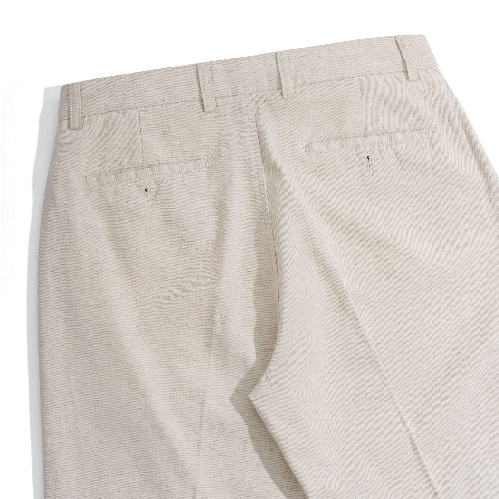 Quần Linen Dài Form Ống Đứng - Màu Nâu Nhạt