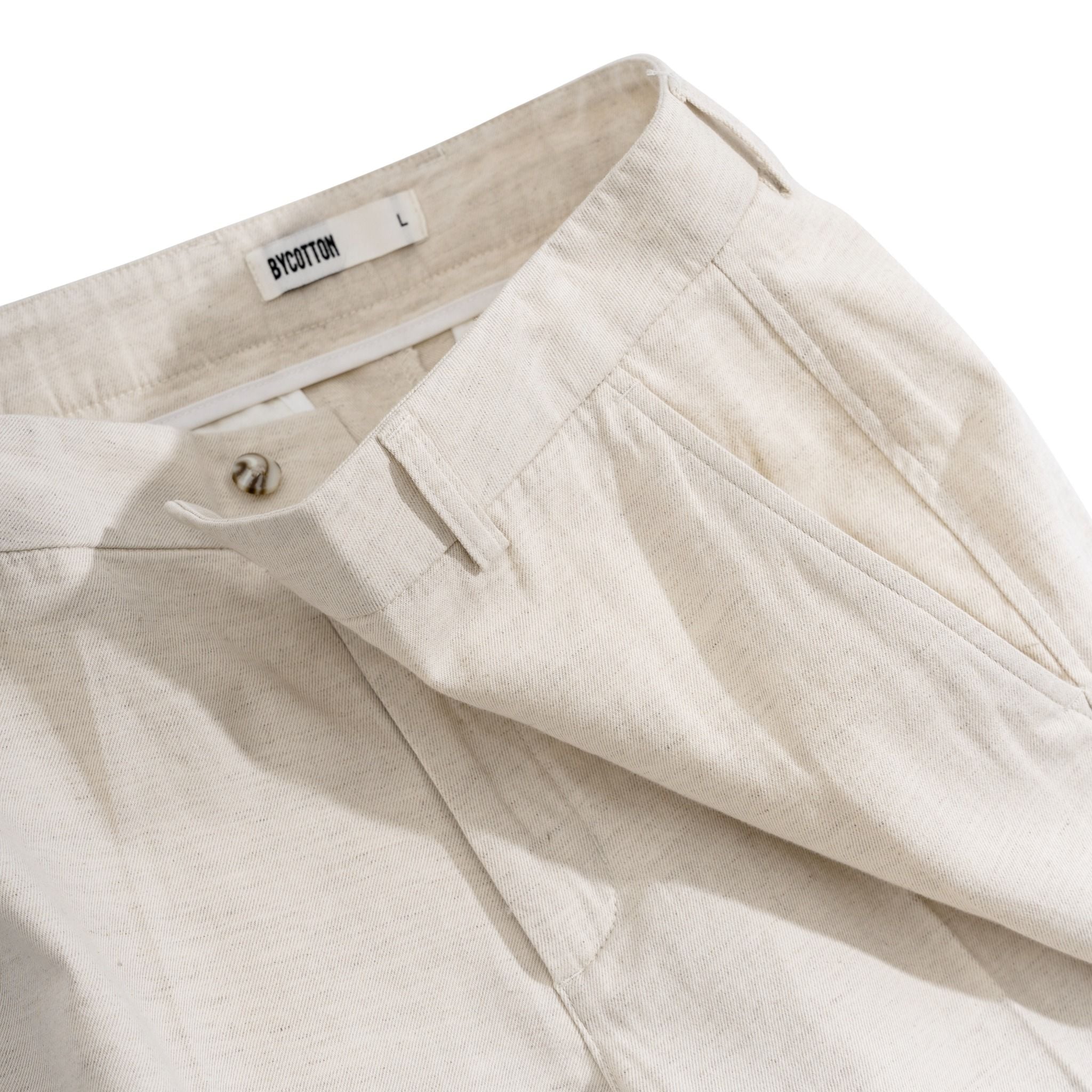 Quần Linen Dài Form Ống Đứng - Màu Nâu Nhạt