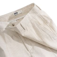 Quần Linen Dài Form Ống Đứng - Màu Nâu Nhạt