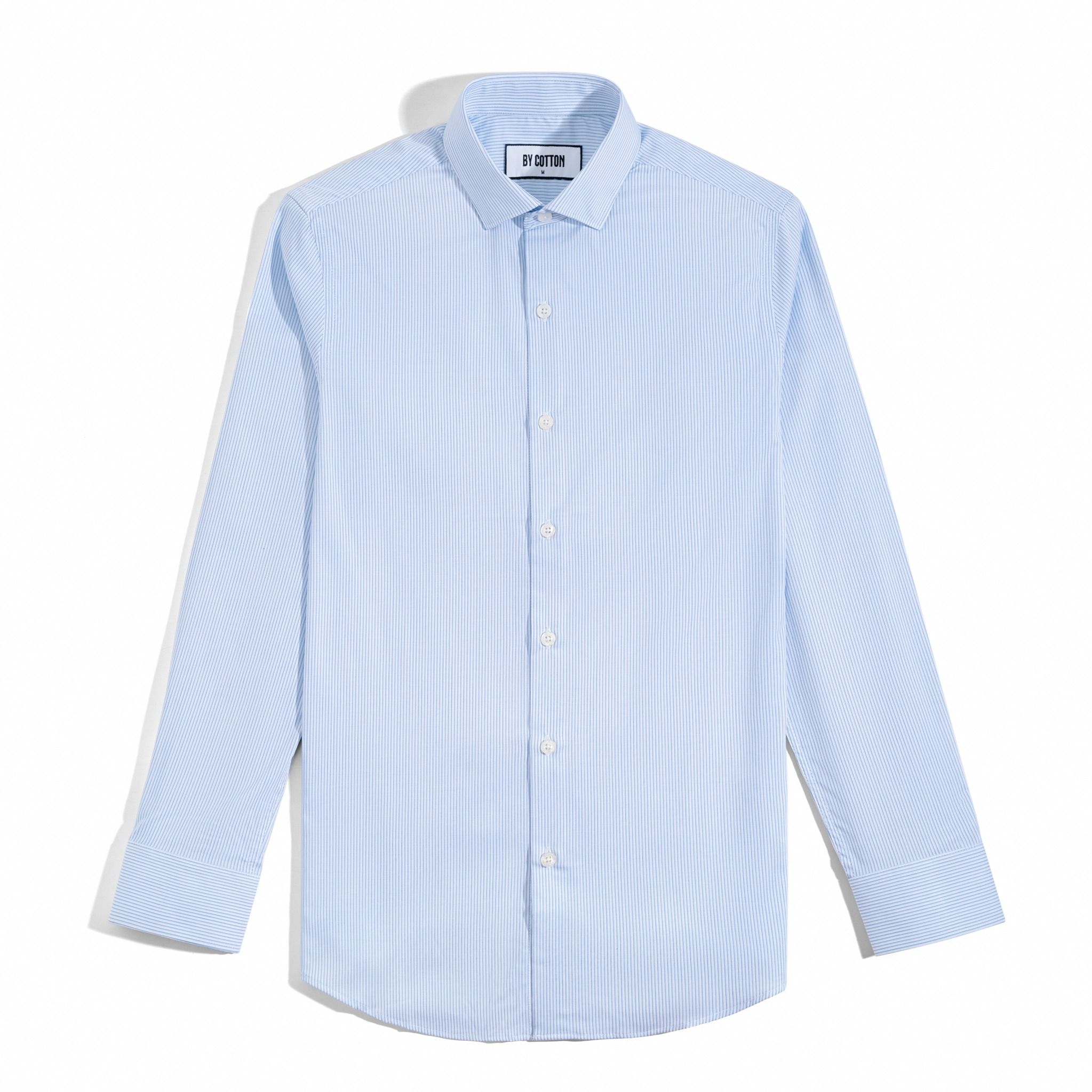 Áo Sơ Mi Công Sở Nam Cotton Sọc Nhuyễn Xanh