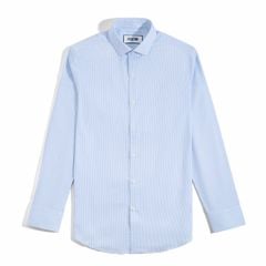 Áo Sơ Mi Công Sở Nam Cotton Sọc Nhuyễn Xanh