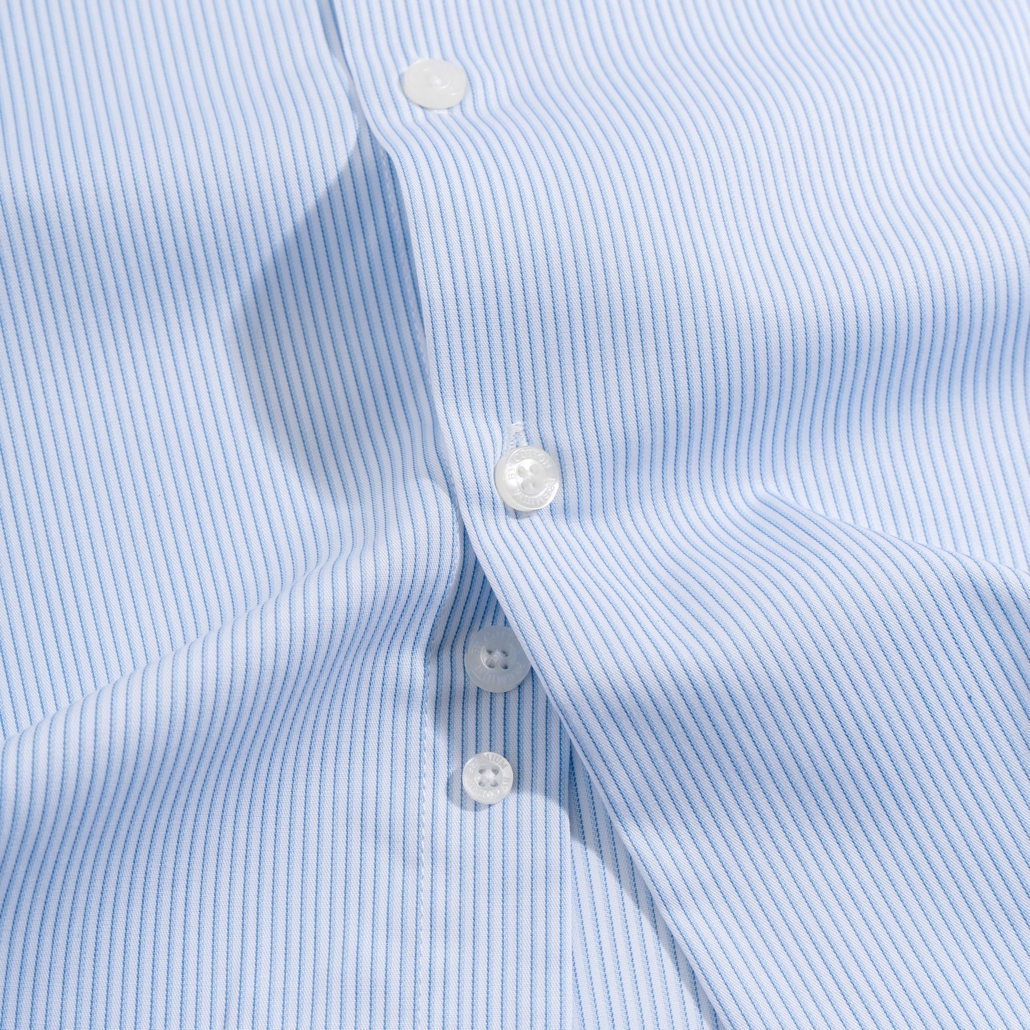 Áo Sơ Mi Công Sở Nam Cotton Sọc Nhuyễn Xanh