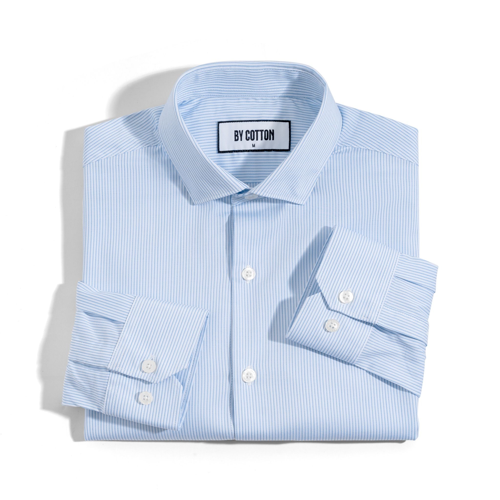 Áo Sơ Mi Công Sở Nam Cotton Sọc Nhuyễn Xanh