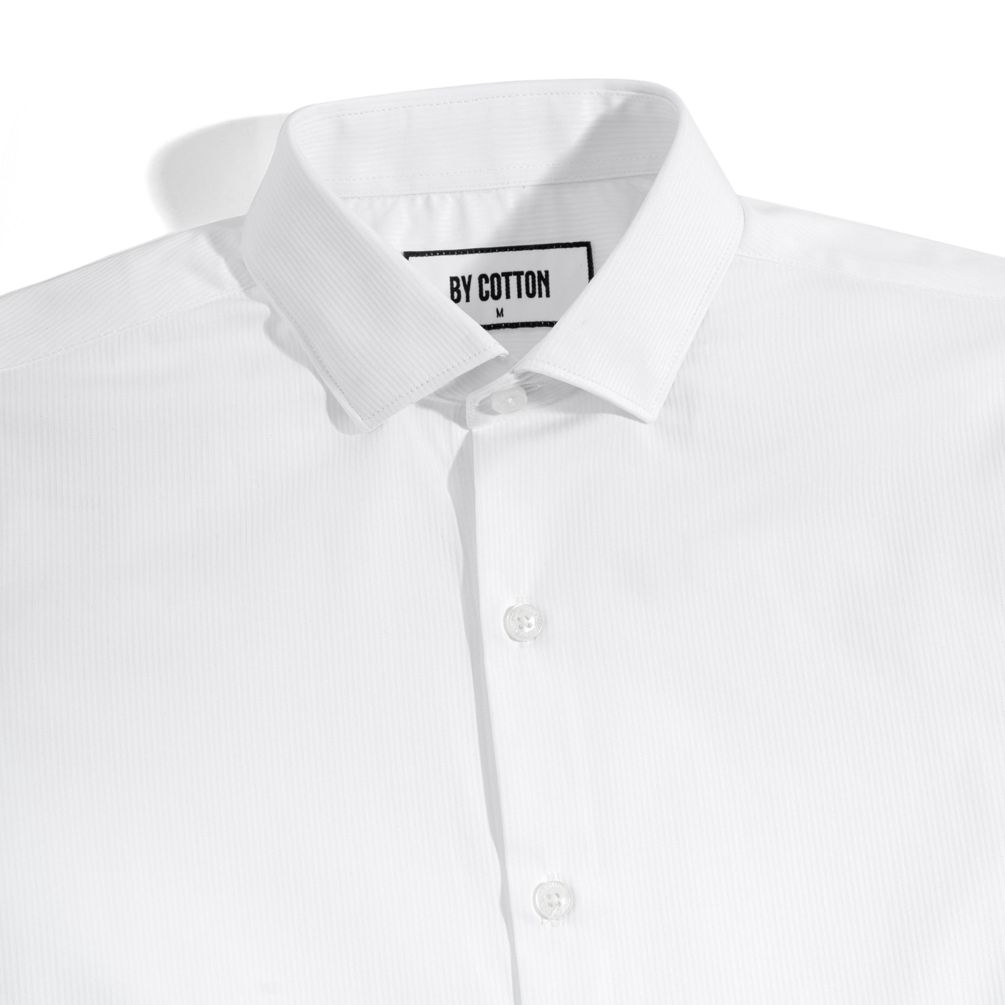 Áo Sơ Mi Công Sở Nam Cotton Gân Trắng