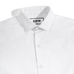 Áo Sơ Mi Công Sở Nam Cotton Gân Trắng