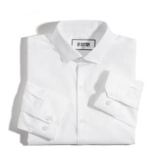 Áo Sơ Mi Công Sở Nam Cotton Gân Trắng