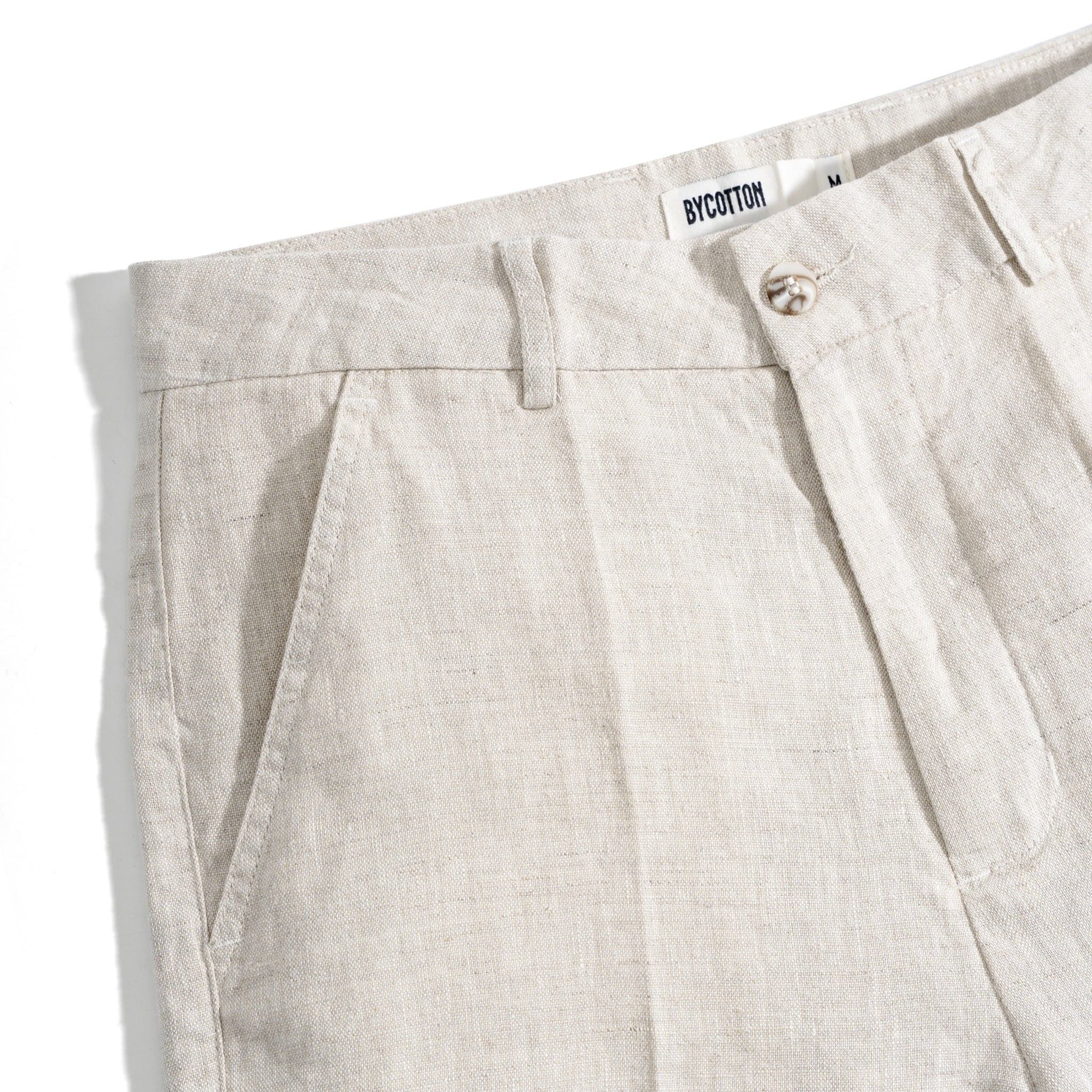 Quần Short Linen Bycotton Màu Xám Nhạt - SS2