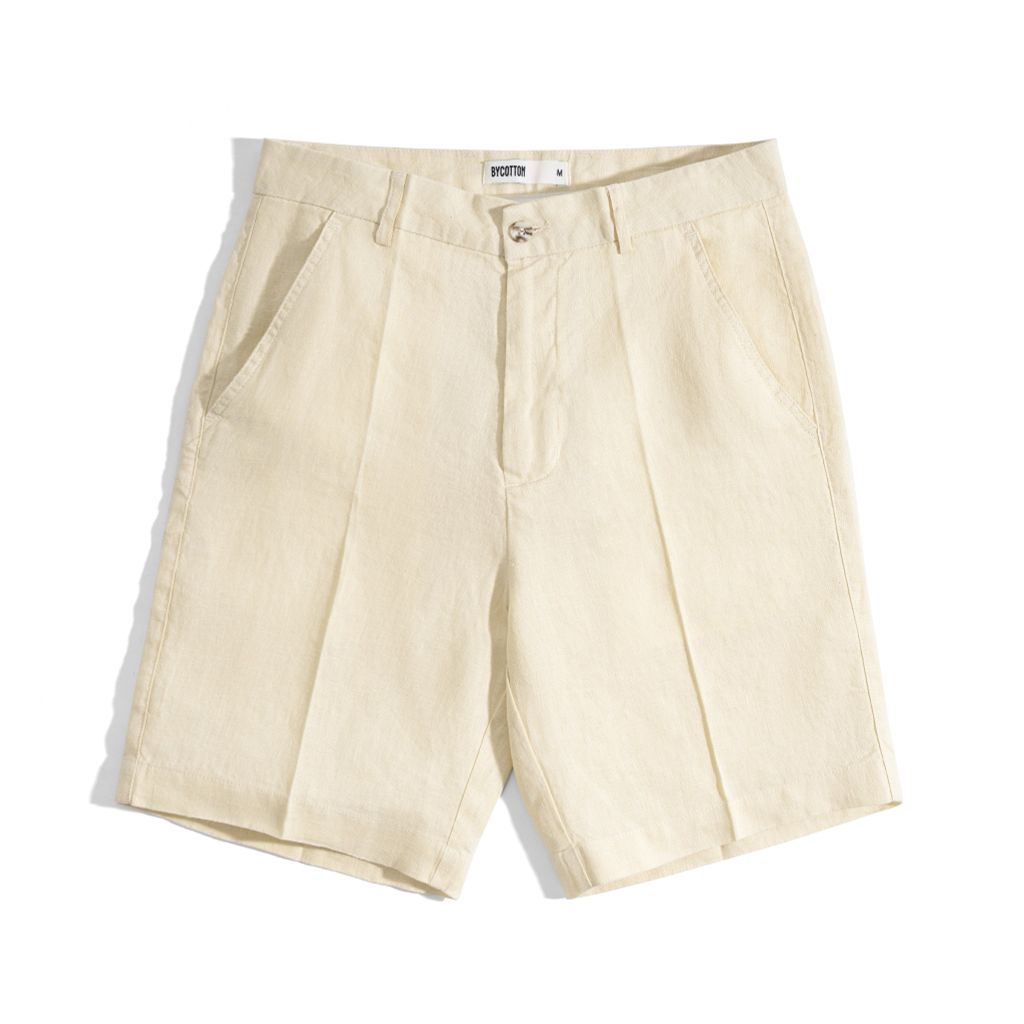 Quần Short Linen Bycotton Màu Kem - SS2
